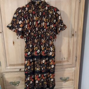 Simply Southern Black Floral Midi Dress
